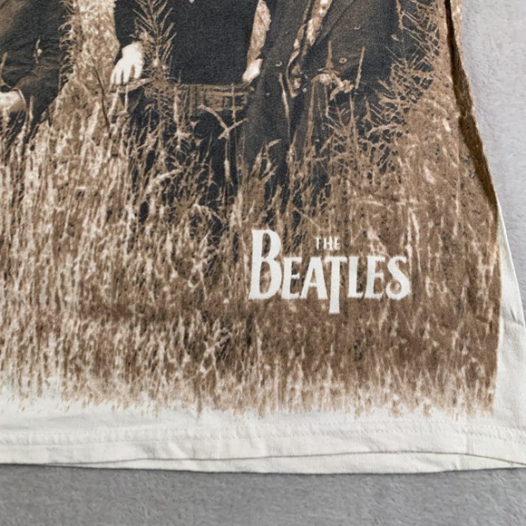 Vintage The Beatles Shirt Mens XL Sepia Allover Graphic Band Cotton Rock 1998 - Picture 2 of 10